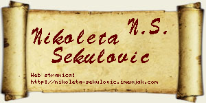 Nikoleta Sekulović vizit kartica